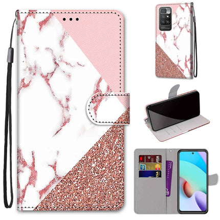 Coloured Drawing Cross Texture Horizontal Flip PU Leather Case with Holder & Card Slots & Wallet & Lanyard, For Xiaomi Redmi 10