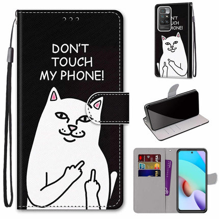 Coloured Drawing Cross Texture Horizontal Flip PU Leather Case with Holder & Card Slots & Wallet & Lanyard, For Xiaomi Redmi 10