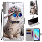 For Xiaomi Redmi 10 / Slant Hat Blue Mirror Cat