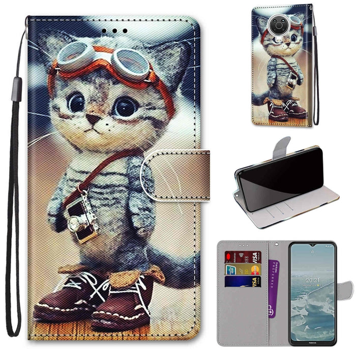 Coloured Drawing Cross Texture Horizontal Flip PU Leather Case with Holder & Card Slots & Wallet & Lanyard, For Nokia G20 / G10 / 6.3