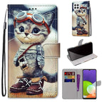 For Samsung Galaxy A22 4G / Leather Shoes Cat