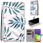 For Samsung Galaxy A22 4G / Pink Green Leaf