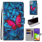 For Samsung Galaxy A22 4G / Blue Red Butterfly