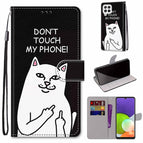 For Samsung Galaxy A22 4G / Middle Finger White Cat