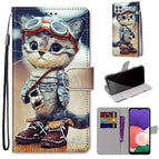 For Samsung Galaxy A22 5G / Leather Shoes Cat
