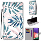 For Samsung Galaxy A22 5G / Pink Green Leaf