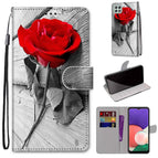 For Samsung Galaxy A22 5G / Wood Red Rose
