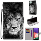 For Samsung Galaxy A22 5G / Black White Lion Head