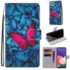 For Samsung Galaxy A22 5G / Blue Red Butterfly