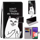 For Samsung Galaxy A22 5G / Middle Finger White Cat