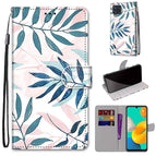 For Samsung Galaxy M32 4G / F22 / Pink Green Leaf
