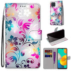For Samsung Galaxy M32 4G / F22 / Gradient Colorful Flower