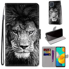 For Samsung Galaxy M32 4G / F22 / Black White Lion Head