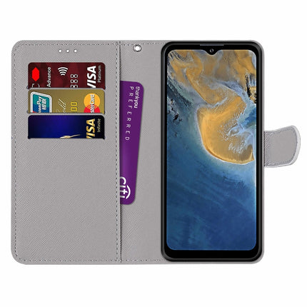 Coloured Drawing Cross Texture Horizontal Flip PU Leather Case with Holder & Card Slots & Wallet & Lanyard, For ZTE Blade A51