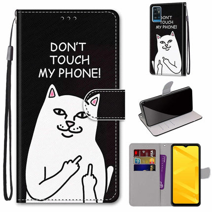 Coloured Drawing Cross Texture Horizontal Flip PU Leather Case with Holder & Card Slots & Wallet & Lanyard, For ZTE Blade A71