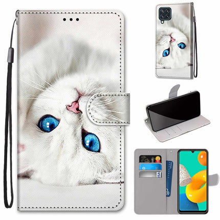 Coloured Drawing Cross Texture Horizontal Flip PU Leather Case with Holder & Card Slots & Wallet & Lanyard, For Samsung Galaxy M32