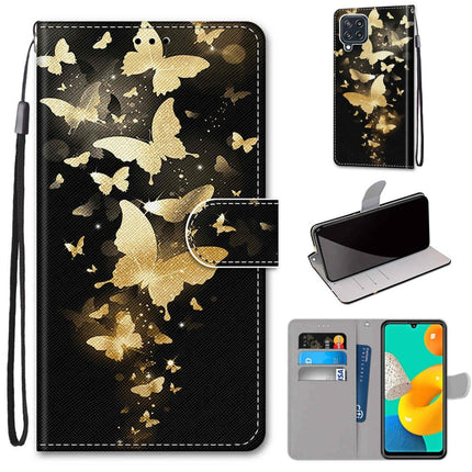 Coloured Drawing Cross Texture Horizontal Flip PU Leather Case with Holder & Card Slots & Wallet & Lanyard, For Samsung Galaxy M32