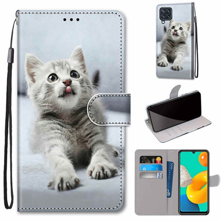 Coloured Drawing Cross Texture Horizontal Flip PU Leather Case with Holder & Card Slots & Wallet & Lanyard, For Samsung Galaxy M32