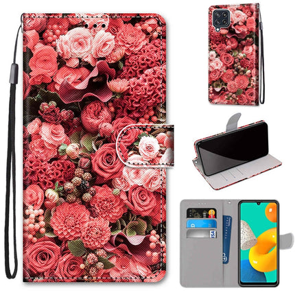 Coloured Drawing Cross Texture Horizontal Flip PU Leather Case with Holder & Card Slots & Wallet & Lanyard, For Samsung Galaxy M32