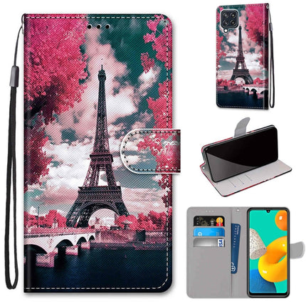 Coloured Drawing Cross Texture Horizontal Flip PU Leather Case with Holder & Card Slots & Wallet & Lanyard, For Samsung Galaxy M32