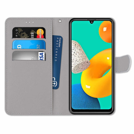 Coloured Drawing Cross Texture Horizontal Flip PU Leather Case with Holder & Card Slots & Wallet & Lanyard, For Samsung Galaxy M32