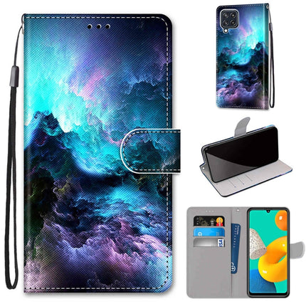 Coloured Drawing Cross Texture Horizontal Flip PU Leather Case with Holder & Card Slots & Wallet & Lanyard, For Samsung Galaxy F22