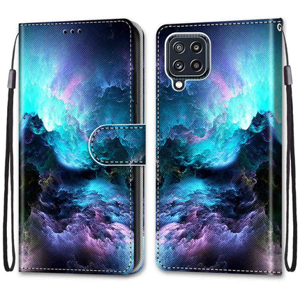 Coloured Drawing Cross Texture Horizontal Flip PU Leather Case with Holder & Card Slots & Wallet & Lanyard, For Samsung Galaxy F22