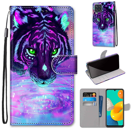 Coloured Drawing Cross Texture Horizontal Flip PU Leather Case with Holder & Card Slots & Wallet & Lanyard, For Samsung Galaxy F22