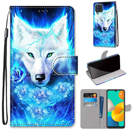 Coloured Drawing Cross Texture Horizontal Flip PU Leather Case with Holder & Card Slots & Wallet & Lanyard, For Samsung Galaxy F22