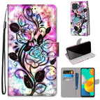 For Samsung Galaxy F22 / Color Bottom Hollow Flower