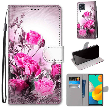 Coloured Drawing Cross Texture Horizontal Flip PU Leather Case with Holder & Card Slots & Wallet & Lanyard, For Samsung Galaxy F22