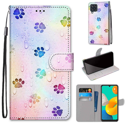 Coloured Drawing Cross Texture Horizontal Flip PU Leather Case with Holder & Card Slots & Wallet & Lanyard, For Samsung Galaxy F22