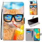 For Samsung Galaxy F22 / Cat Drinking Soda