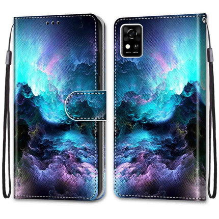 Coloured Drawing Cross Texture Horizontal Flip PU Leather Case with Holder & Card Slots & Wallet & Lanyard, For ZTE Blade A31