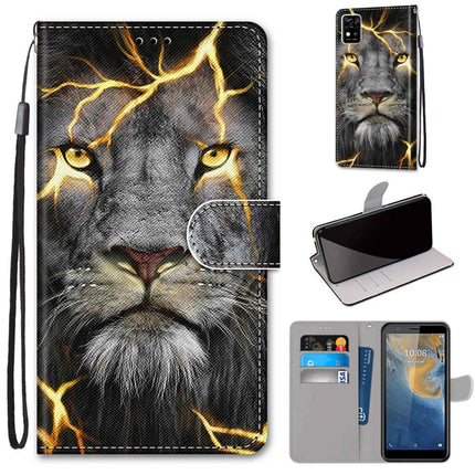 Coloured Drawing Cross Texture Horizontal Flip PU Leather Case with Holder & Card Slots & Wallet & Lanyard, For ZTE Blade A31
