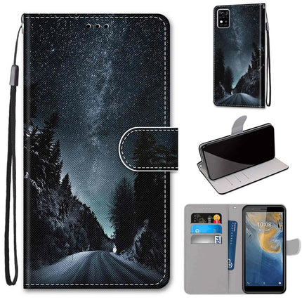 Coloured Drawing Cross Texture Horizontal Flip PU Leather Case with Holder & Card Slots & Wallet & Lanyard, For ZTE Blade A31
