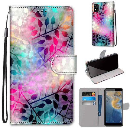 Coloured Drawing Cross Texture Horizontal Flip PU Leather Case with Holder & Card Slots & Wallet & Lanyard, For ZTE Blade A31
