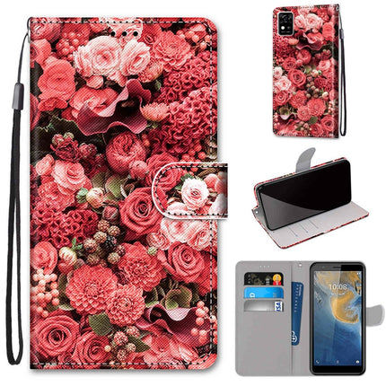 Coloured Drawing Cross Texture Horizontal Flip PU Leather Case with Holder & Card Slots & Wallet & Lanyard, For ZTE Blade A31