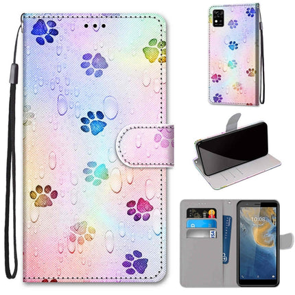 Coloured Drawing Cross Texture Horizontal Flip PU Leather Case with Holder & Card Slots & Wallet & Lanyard, For ZTE Blade A31