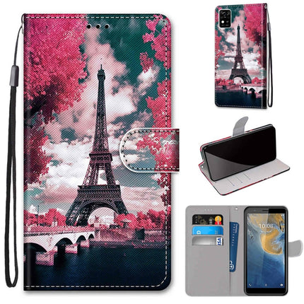 Coloured Drawing Cross Texture Horizontal Flip PU Leather Case with Holder & Card Slots & Wallet & Lanyard, For ZTE Blade A31