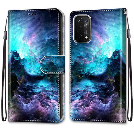 Coloured Drawing Cross Texture Horizontal Flip PU Leather Case with Holder & Card Slots & Wallet & Lanyard, For OPPO A54 5G / A74 5G / A93 5G / A93s 5G