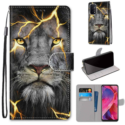 Coloured Drawing Cross Texture Horizontal Flip PU Leather Case with Holder & Card Slots & Wallet & Lanyard, For OPPO A54 5G / A74 5G / A93 5G / A93s 5G