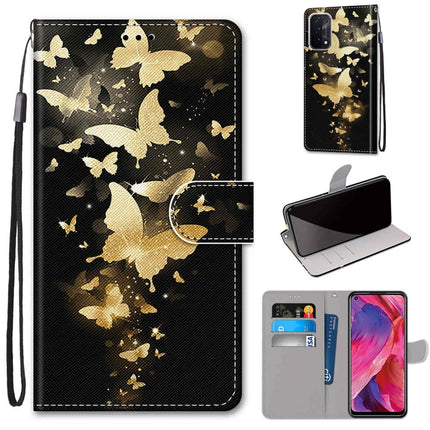Coloured Drawing Cross Texture Horizontal Flip PU Leather Case with Holder & Card Slots & Wallet & Lanyard, For OPPO A54 5G / A74 5G / A93 5G / A93s 5G