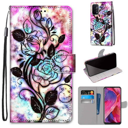 Coloured Drawing Cross Texture Horizontal Flip PU Leather Case with Holder & Card Slots & Wallet & Lanyard, For OPPO A54 5G / A74 5G / A93 5G / A93s 5G