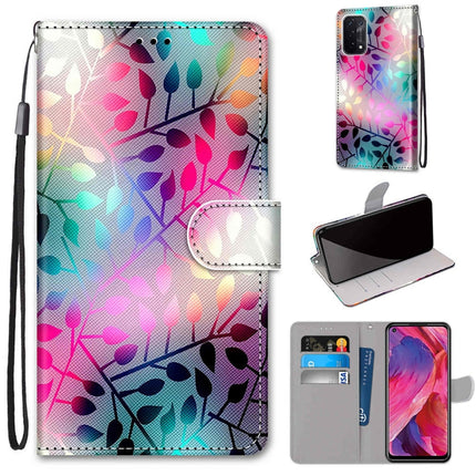 Coloured Drawing Cross Texture Horizontal Flip PU Leather Case with Holder & Card Slots & Wallet & Lanyard, For OPPO A54 5G / A74 5G / A93 5G / A93s 5G
