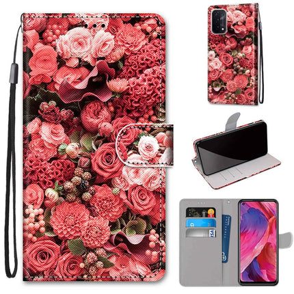 Coloured Drawing Cross Texture Horizontal Flip PU Leather Case with Holder & Card Slots & Wallet & Lanyard, For OPPO A54 5G / A74 5G / A93 5G / A93s 5G