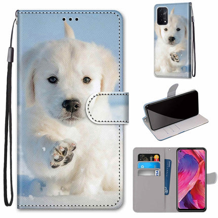 Coloured Drawing Cross Texture Horizontal Flip PU Leather Case with Holder & Card Slots & Wallet & Lanyard, For OPPO A54 5G / A74 5G / A93 5G / A93s 5G