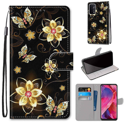 Coloured Drawing Cross Texture Horizontal Flip PU Leather Case with Holder & Card Slots & Wallet & Lanyard, For OPPO A54 5G / A74 5G / A93 5G / A93s 5G