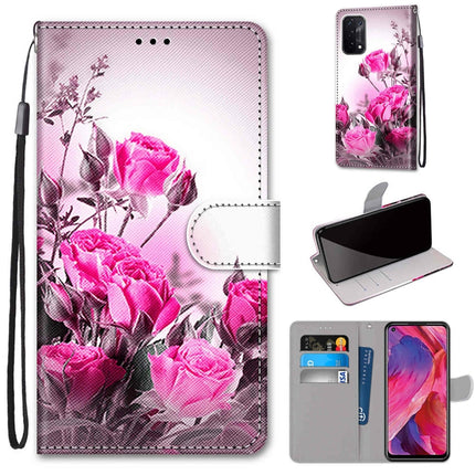 Coloured Drawing Cross Texture Horizontal Flip PU Leather Case with Holder & Card Slots & Wallet & Lanyard, For OPPO A54 5G / A74 5G / A93 5G / A93s 5G