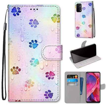 Coloured Drawing Cross Texture Horizontal Flip PU Leather Case with Holder & Card Slots & Wallet & Lanyard, For OPPO A54 5G / A74 5G / A93 5G / A93s 5G
